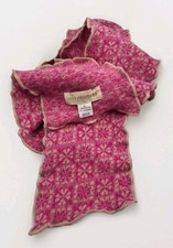 NICKY THOMSON England Lambswool Angora Blend Pink Geometric Design Scarf 160cm