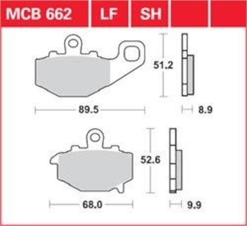 Mcb 662lf brake pads for - mcb,