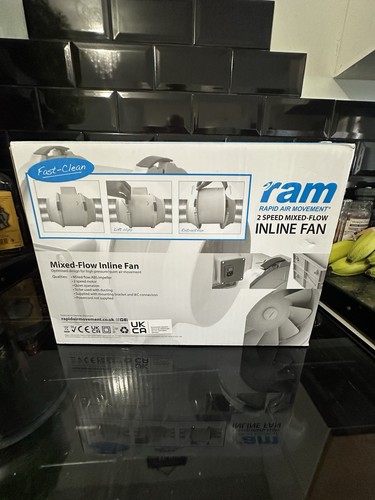 100mm inline duct - fan, ram