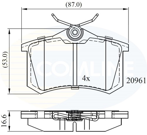 Rear comline cbp0797 - rear, pad