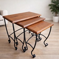 Rustic Nest of 3 Tables Solid