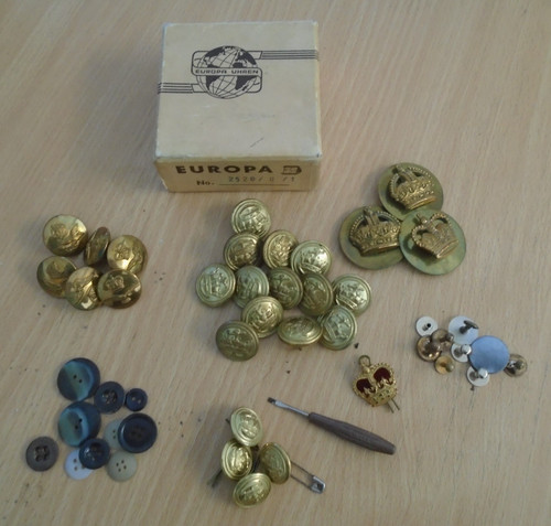 Vintage brass buttons various - vintage,
