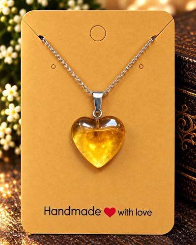 Yellow natural stone pendant - stone,
