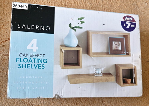 Salerno oak floating shelf set - salerno,