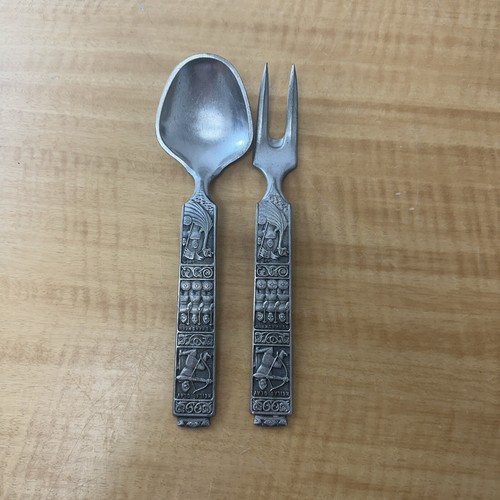 Pewter fork and spoon - set, by