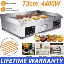 73cm Large Commercial Electric Griddle Countertop Hot Plate Bacon Grill Kitchen