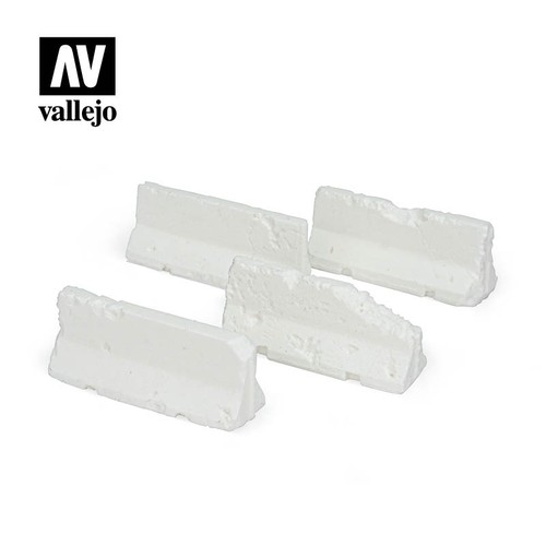 Damaged concrete barriers - concrete,