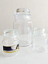 Yankee Candle Glass Empty Jars (1x large & 2x small) - for storage, craft, DIY