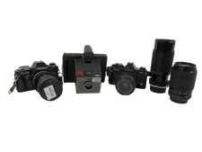 Vintage Yashica Cameras Bundle with Lenses and Polaroid For Spears And Repairs 