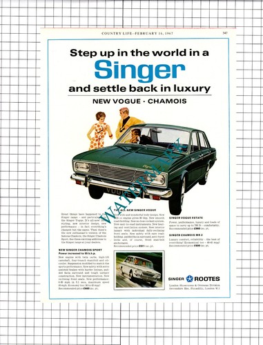 Singer vogue car advert - advert,