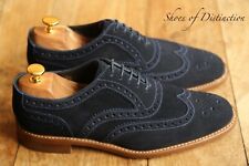 Loake Shoemakers Blue Suede Derby Brogue Lace Up Shoes UK 6.5 US 7.5 EU 40.5