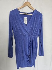 Quiz Blue Wrap Dress Ruched
