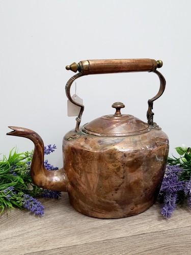 Vintage antique copper kettle - antique,