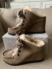 Bearpaw Julianne Cow Suede & Wool Blend lining backless shoes Size 5 NEW