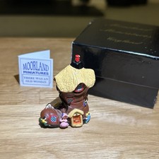 Rare Moorland Pewter Miniature  - Old Woman in Shoe With Box