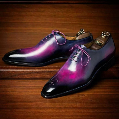 Mens handmade leather purple - handmade,