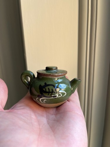 Old studio pottery miniature - old,