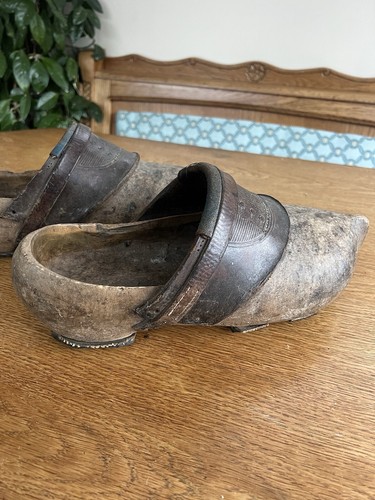 Pair vintage wooden leather - vintage, wooden/leather