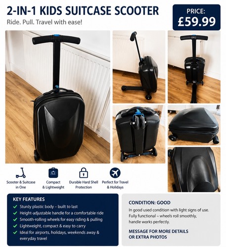 Kids scooter suitcase - 2-in-1,