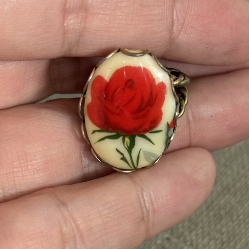 Vintage ceramic rose floral - vintage,