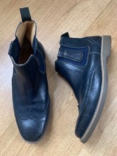Anatomic & Co Navy Leather Brogue Boots Size 41