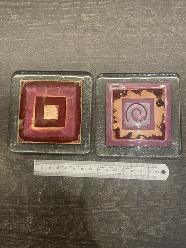 Hand made fused glass coasters - made,