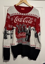 Coca Cola Official Christmas Jumper 'Holidays are Coming' XL Coca Cola Bottles