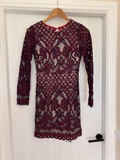 Boohoo Night Burgundy Cut Out