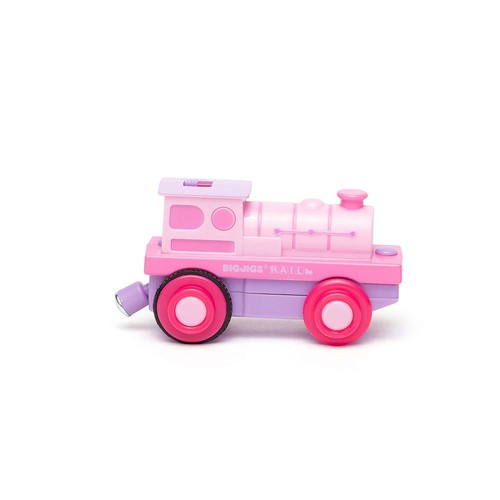 Bigjigs rail pink loco - pink, battery
