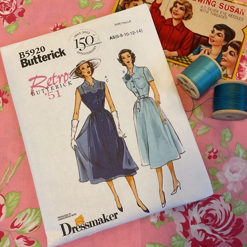 Retro butterick 1951 b5920 - butterick,