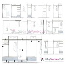 SpacePro Aura Steel Wardrobe Interior Bedroom Storage  - All Sizes - White Wood