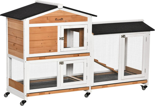 Deluxe wooden rabbit hutch - deluxe,