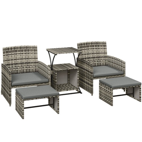 Outsunny 6pc rattan garden - outsunny,
