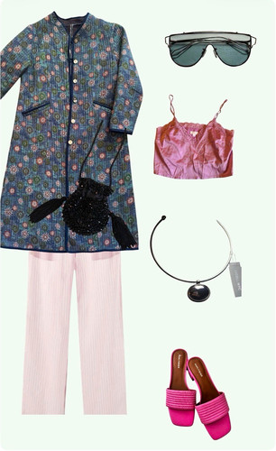 Women long quilted coat - quilted,