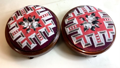 Pair victorian beadwork - of,