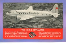 1948c DC4 SKYMASTER AEROPLANE MELBOURNE AUSTRALIA AVIATION ADVERT POSTCARD   
