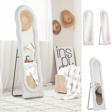 Full Length Mirror, 160 x 50cm Irregular Wavy Mirror with Frame