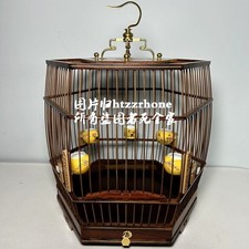 Rosewood Hexagon Bird Cage Pet