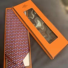 Hermes Silk Neck Tie Fish