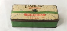 VINTAGE BLACK CAT VIRGINIA CIGARETTE EXTRA LARGE TIN 1930s