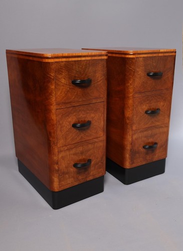Art deco walnut bedside - art,