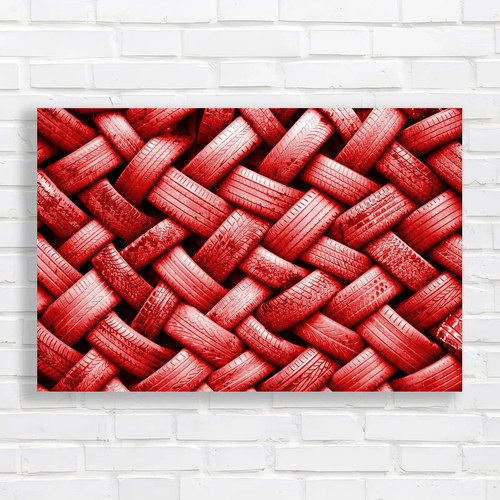 Rubber tyres red - canvas, print