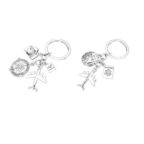 Pcs compass keychain plane - compass,
