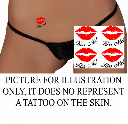 Kiss temporary tattoo x4 - temporary,
