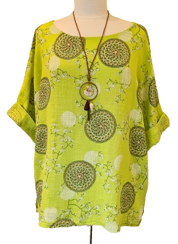 Made italy top lime green - in,