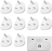 10X Plug Socket Covers Baby Child Proof Electrical Safety switch Protector 3-Pin