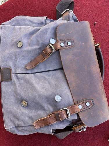 Canvas leather shoulder bag - canvas,