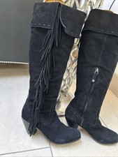 Sam Edelman Women's Black Suede Knee High Leather/Over The Knee Boots Size 5 38