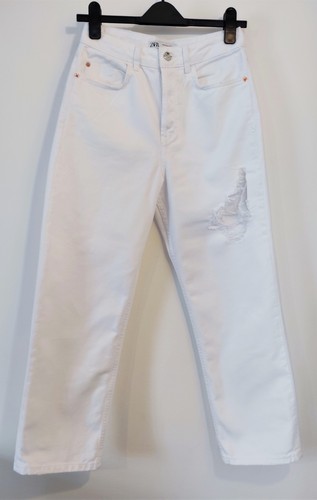 Zara white cropped jeans size - jeans,