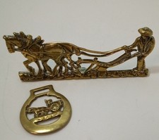 Brass Horse Plough Farmer